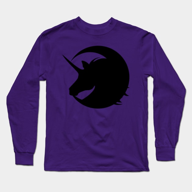 Unicorn Moon Long Sleeve T-Shirt by Not Meow Designs 